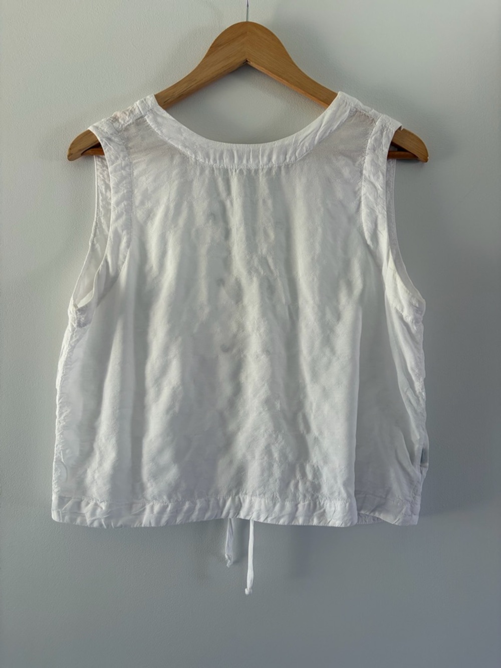 Anthropologie Cloth & Stone Size S White Back Lace-Up Top Cottagecore Festival - Picture 7 of 9